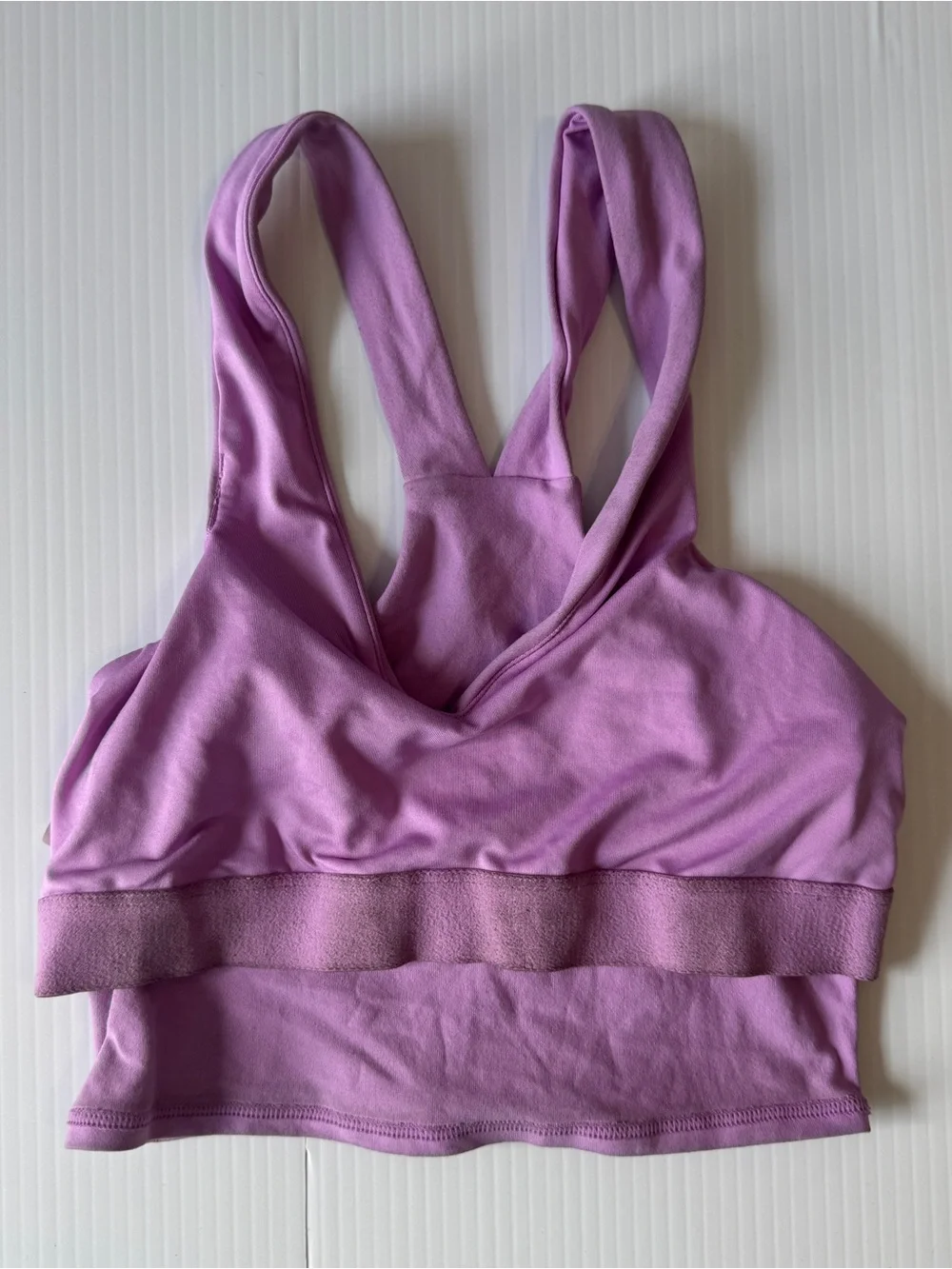 Alo Yoga Airbrush Real Bra Tank Lavender Purple Cropped Shelf Bra XS Active Top